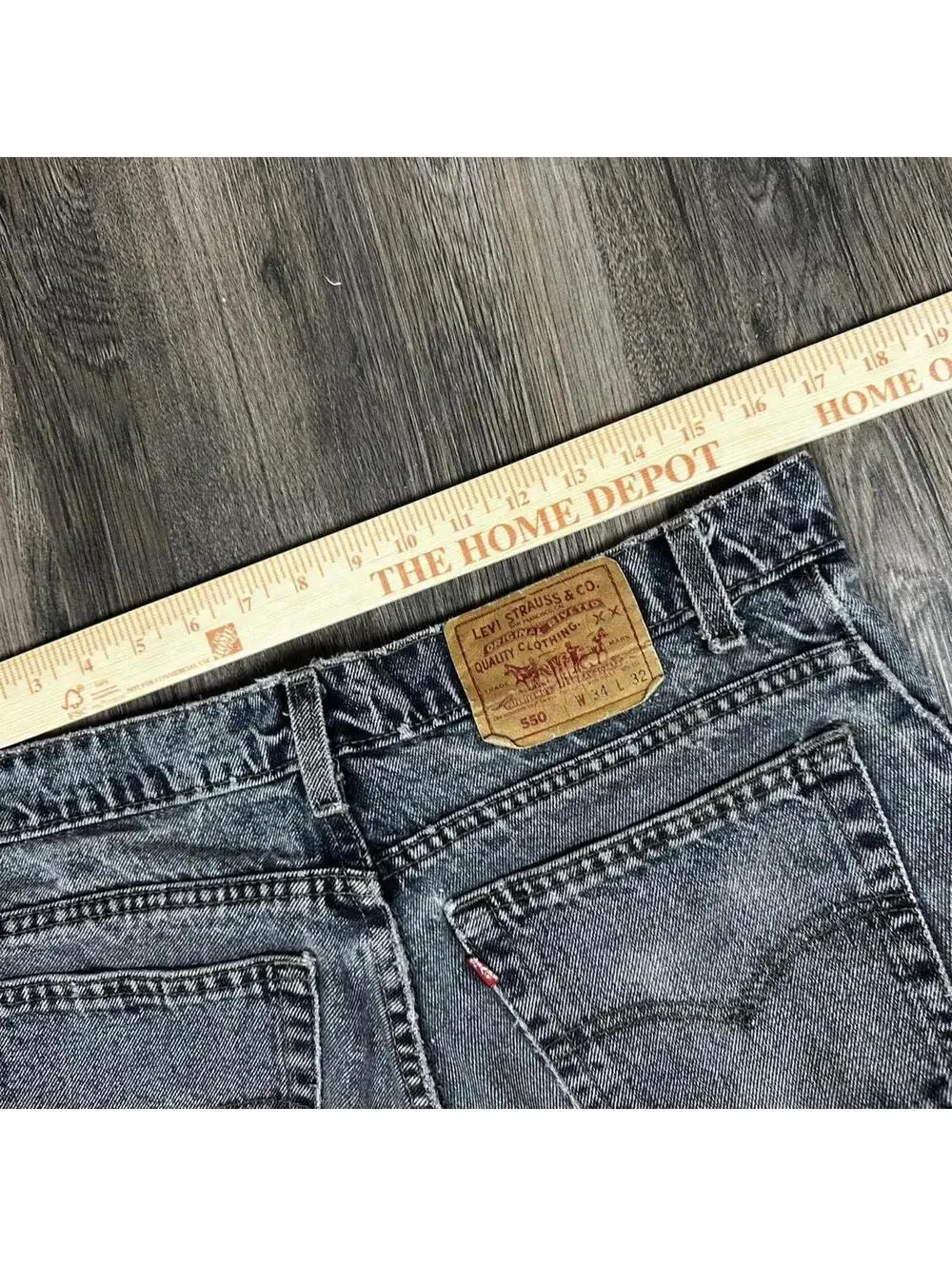 Vintage Levi’s 550 black washed denim jeans straight fit 90s black Levi’s